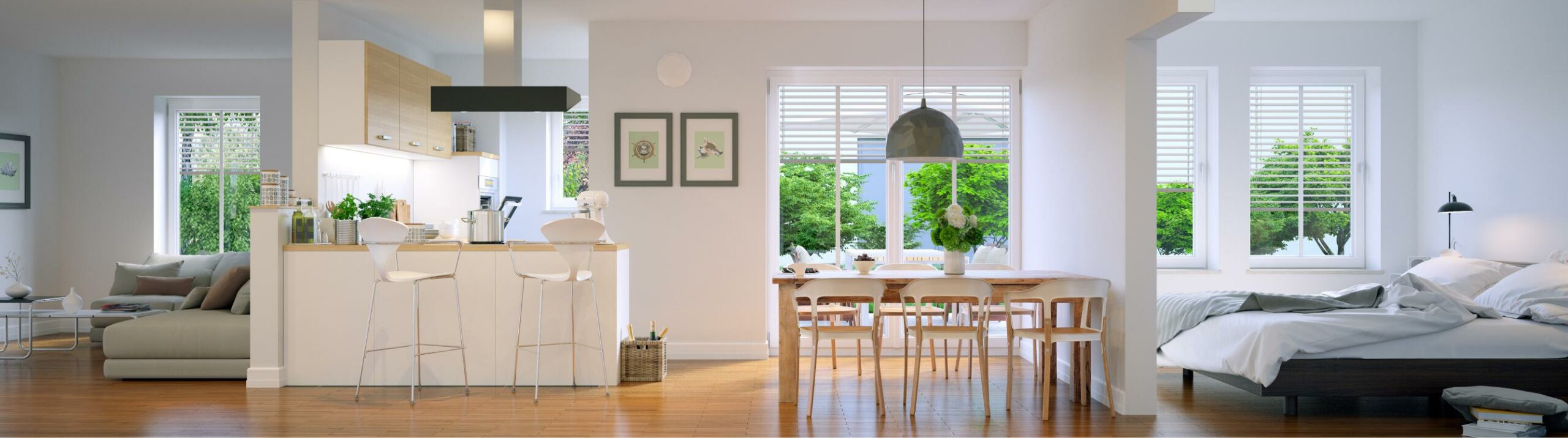 Brise-soleil-orientable salon ensoleillé