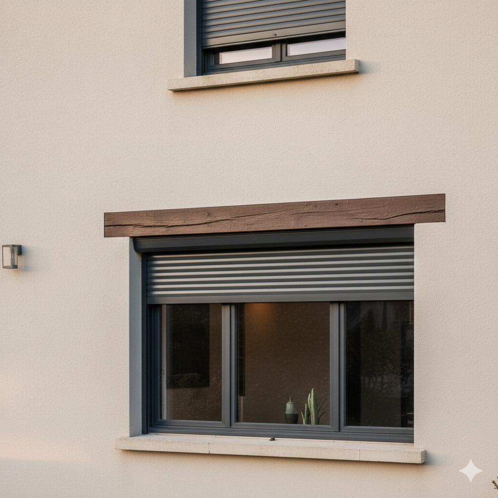 Fenetre avec volet roulant crx ral 7016